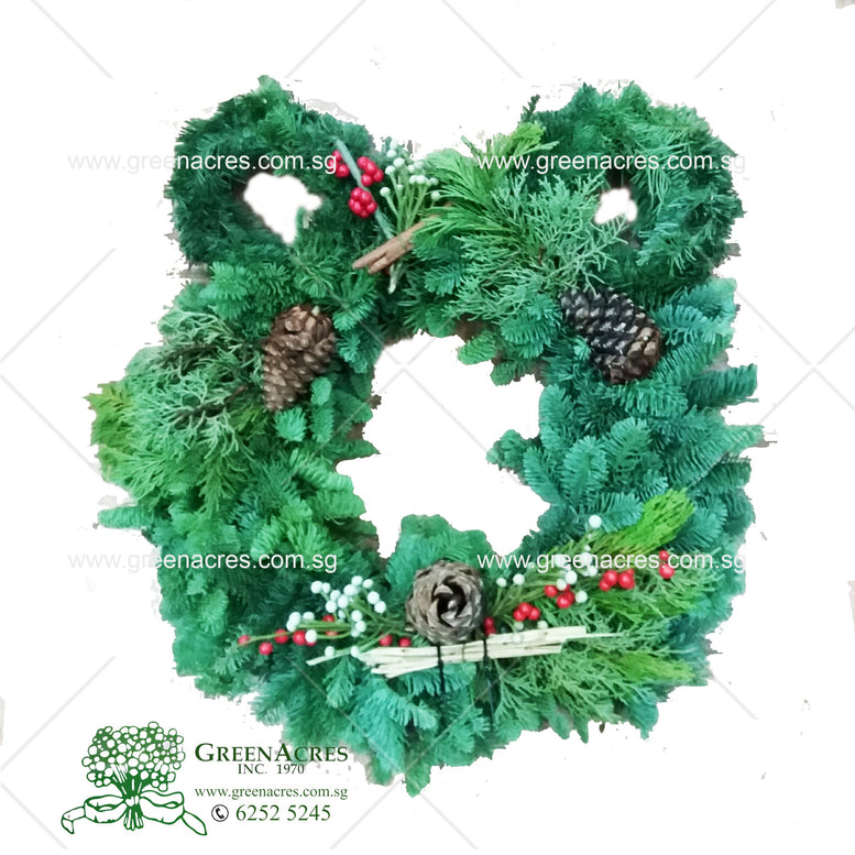 Decorated Fresh Christmas Wreath - Mickey 20″